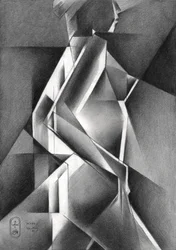 Dynamic Cubist Figure