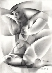 Geometric Nude Woman
