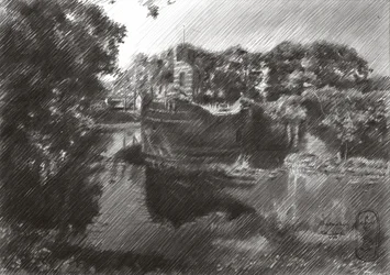 Historic Riverboat Sketch
