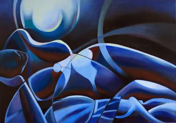Moonlit Blue Figure
