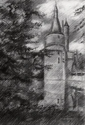 Mysterious Castle Drawing