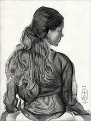 Pensive Woman Drawing