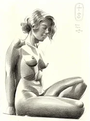 Stylized Seated Nude