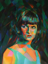 Vibrant Geometric Woman