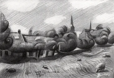 Whimsical Village Landscape
