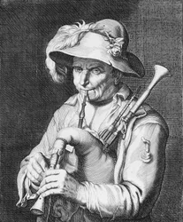 Man Playing Bagpipe