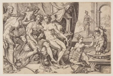 The Prodigal Son Squandering his Inheritance on Harlots