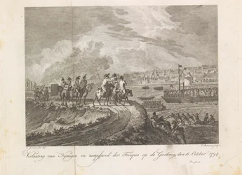French Bombard the Retreating Troops on the Gier Bridge, 1794