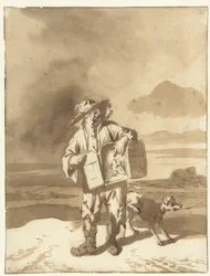 A Young Man with a Peepshow and a Dog