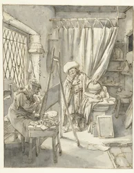 An Artist with a Model in His Studio