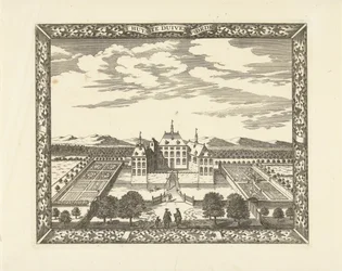 View of Duivenvoorde Castle in Voorschoten (T