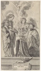 An Unknown Saint (Ignatius of Loyola?) Kneeling Before Mary with Child