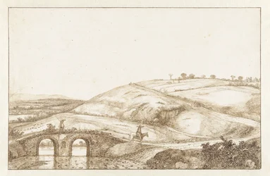 Hilly Landscape with Stone Bridge