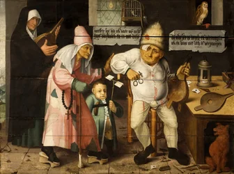 The bellows mender (after Hieronymus Bosch)