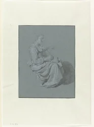 Seated Woman, in Profile to the Right, with a Pitcher in her Right Hand
