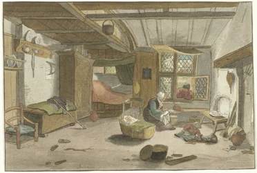 Interior with Woman by Cradle