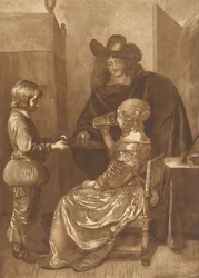 Gentleman and Lady with Page