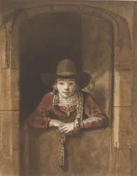 Boy Leaning Over a Half-Door