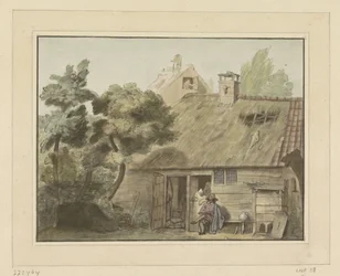 Draftsman in Front of Farmhouse