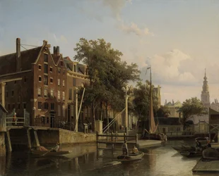 City View of Geldersekade near the Nieuwmarkt