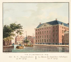 View of Amsterdam No.19. The R.C. Maagdenhuis on the Spuij. The House of Catholic Orphans on the Spuij, 1825