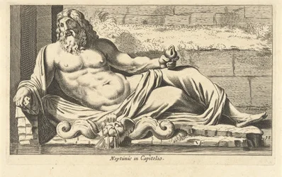 Statue of Neptune at the Fountain on the Capitoline Hill in Rome