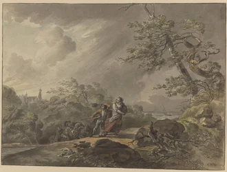Travelers Overcome by a Storm near Castle Doorwerth