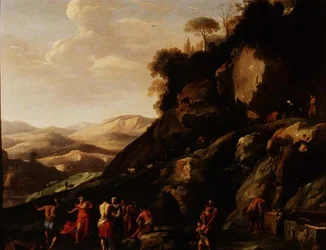 Peasants dancing in a landscape