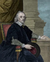 William Harvey (1578-1658), English doctor, according to the painting by Cornelius Jansen