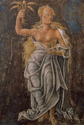 Dean, detail from Virgin of the Sign, scene from Month of August, attributed to Cosimo Tura