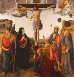 The Crucifixion with the Madonna, Saints John the Baptist, Mary Magdalen, Andrew and Francis, 1503