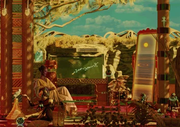 Woman in Exotic Dreamscape