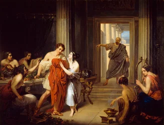 The Greek Philosopher Socrates Discovers the Young Alcibiades with a Hetaira