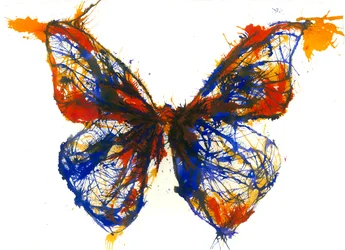 Blue & Orange Butterfly, 2021