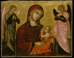 Icon of the Virgin Lactans with Two Angels