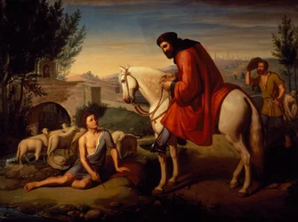 Domenico di Pacio Discovered Drawing Sheep by His Master Beccafumi