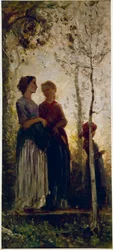 Three Peasants with Trees