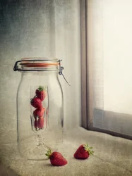 Fresh Strawberries In Jar