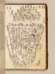 Map of Constantinople, illustration from the 
