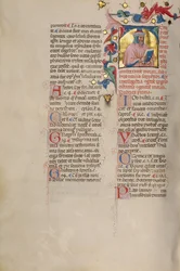 Initial T: Bust Portrait of a Bearded Man