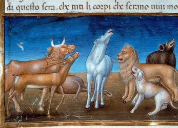 The End of the World: And the Stars Will Fall from the Sky and the Animals Will Be Afraid (c.149v). 1476