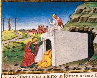 The Apostles Peter and John Discover the Tomb of the Empty Christ, from the Leggendario Sforza-Savoia