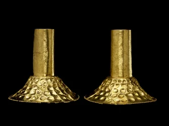 Pair of ear ornaments worn by a ruler or shaman