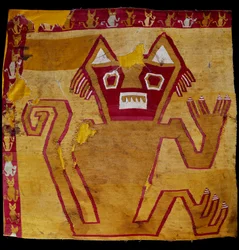 Pre-Columbian Art, Nazca Civilization: Fragment of Fabric with Zoomorphic Representation