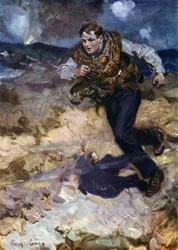 Heroic Middy Carrying Ammunition to Hard-Pressed British Fighters