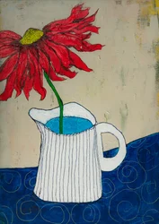 Folk Art Flower Pitcher