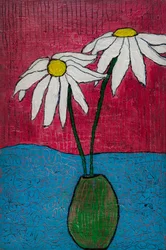 Two Daisies in Vase