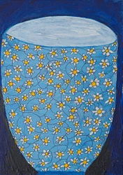 Blue Daisy Vase