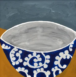 Elegant Blue Bowl Pattern