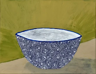 Elegant Blue Bowl Still Life